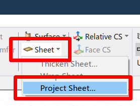  Sheet 里选择 Project Sheet 